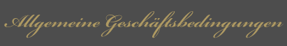 Allgemeine Geschäftsbedingungen